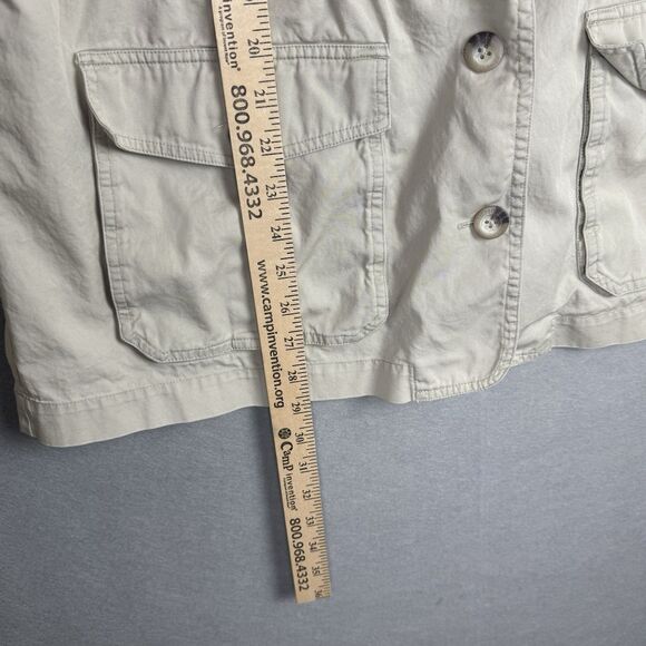 Vtg Norm Thompson Lightweight Utility Jacket Cinch Waistband Khaki Sz Petite XL - Picture 5 of 7